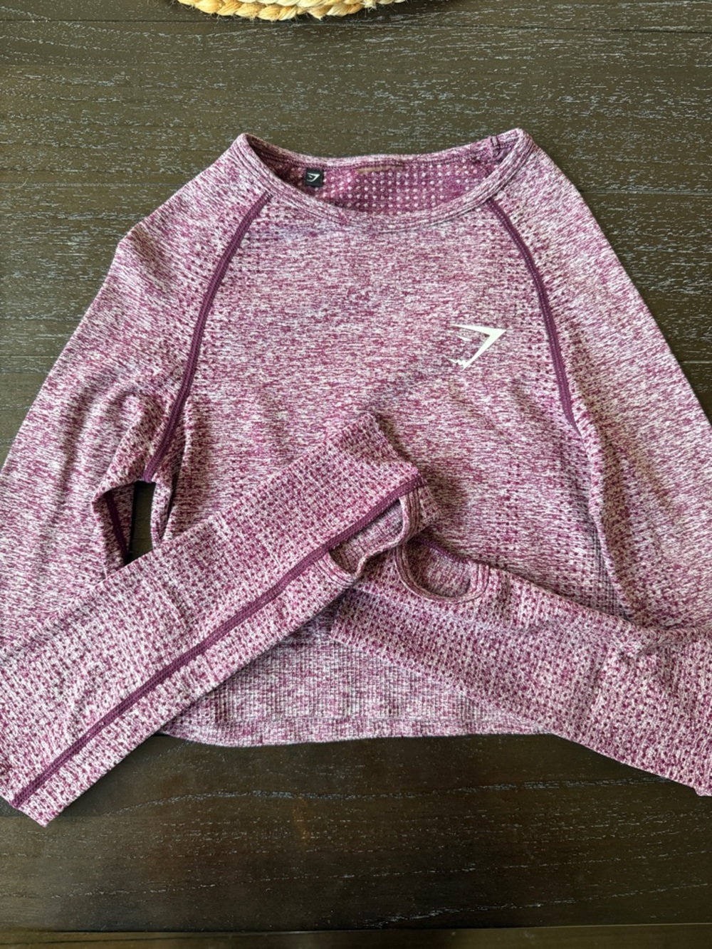 Gymshark Marled Plum Seamless Long Sleeve Crop Top